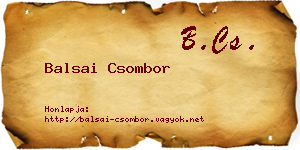 Balsai Csombor névjegykártya